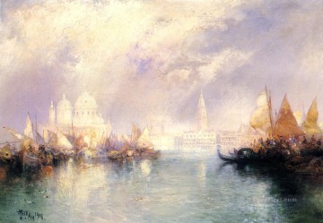 古典的なヴェネツィア Painting - サンタ・マリア・デッラ・サルーテ教会の海の風景 トーマス・モラン ヴェネツィア